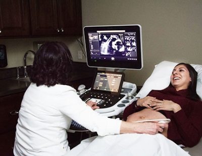 doing an ultrasound.