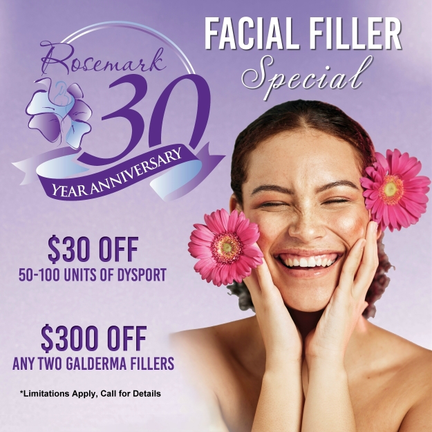 Facial fillers banner for Idaho Falls Rosemark. Special pricing offer.